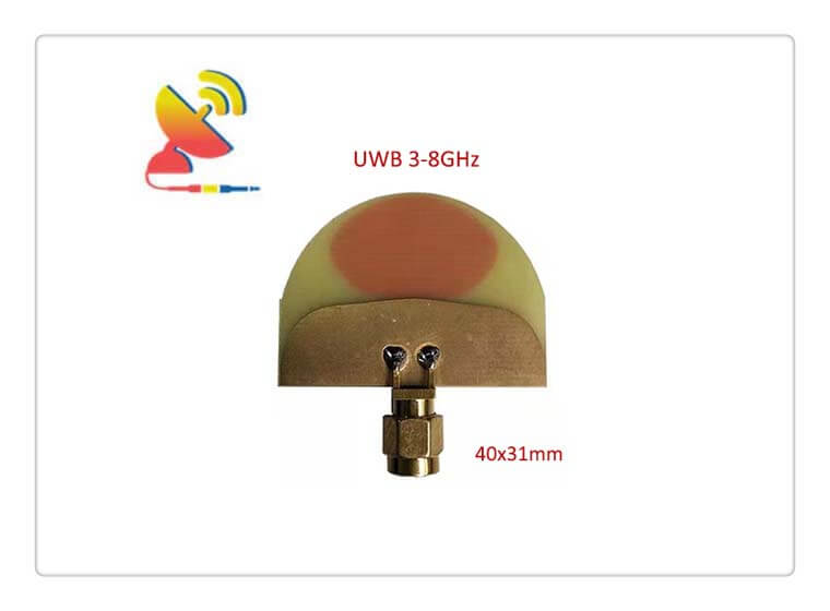 C&T RF Antennas Inc -40x31mm 3 GHz to 8 GHz UWB Ultra-wideband PCB Antenna Design - C&T RF Antennas Inc